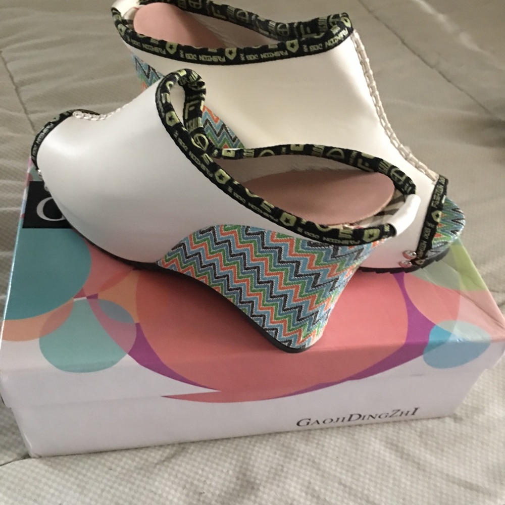 Colorful Wedge Clogs size 8.5